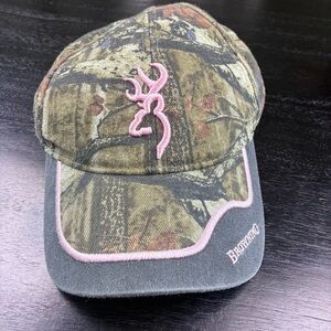 Browning Camouflage Cap with Pink Embroidered Logo